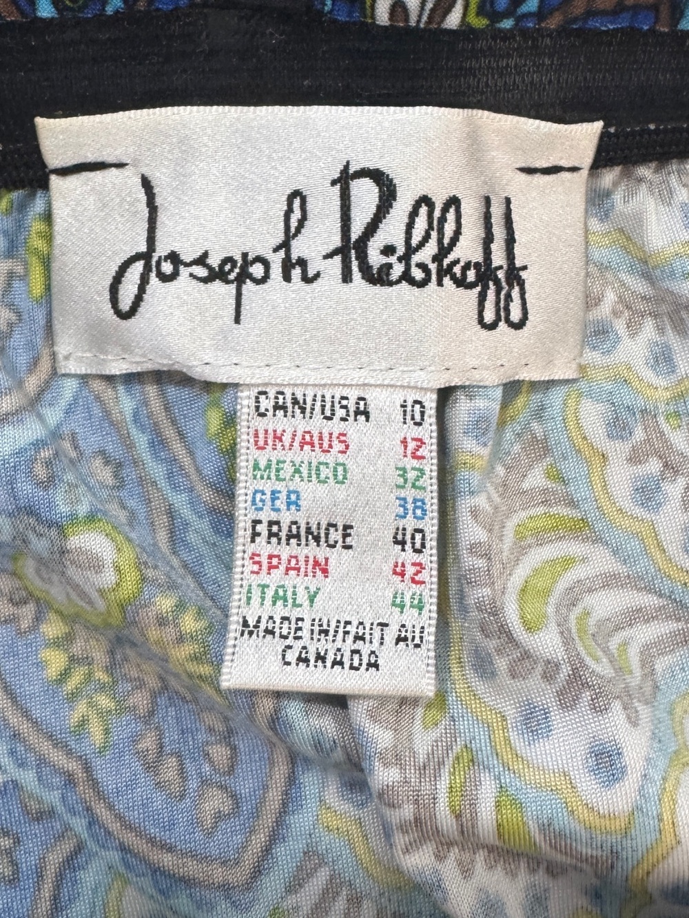 Joseph Ribkoff Peacock Paisley Halter Top Sequin Canada Sz 10 - Picture 6 of 9